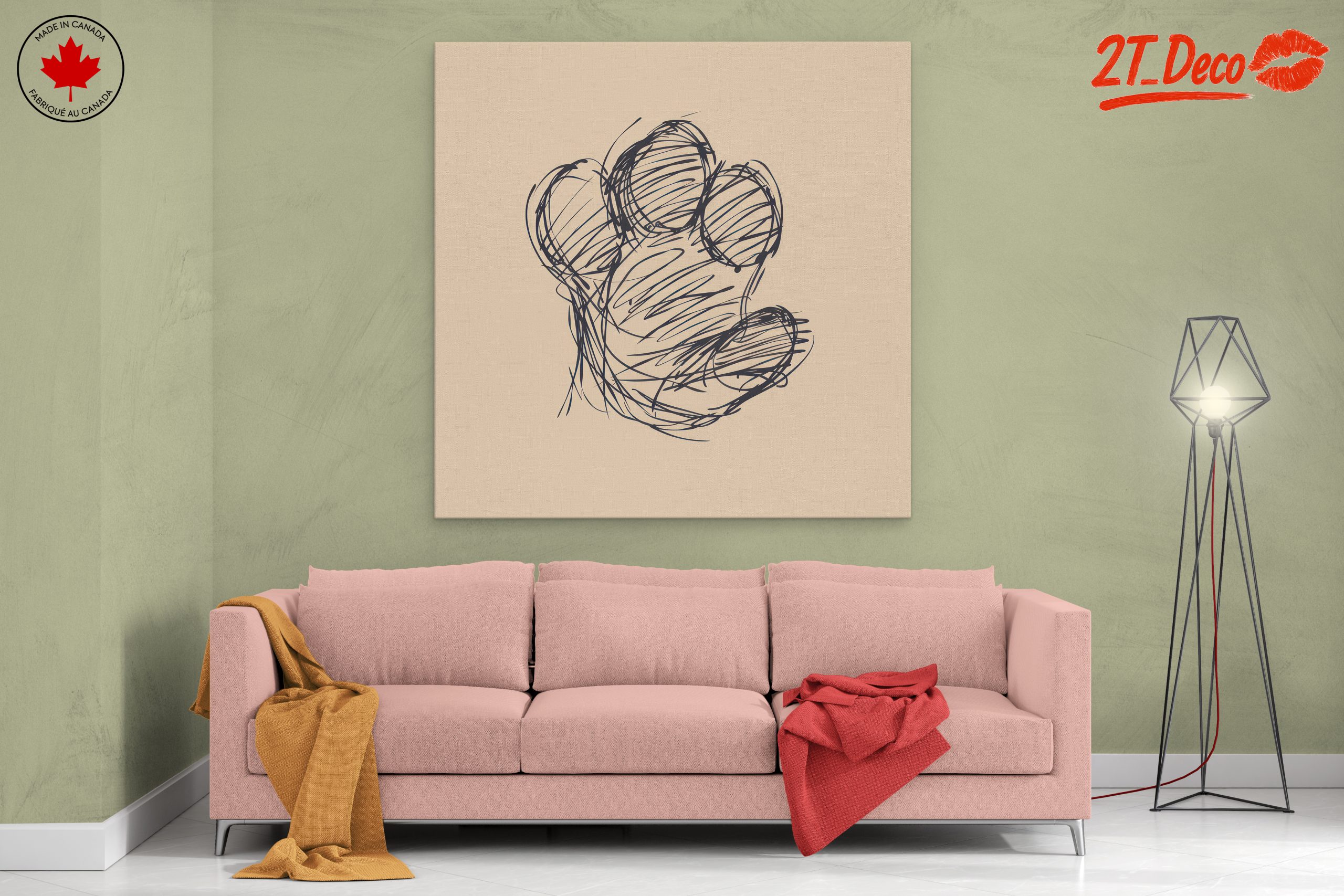 Stylized Paw Illustration for Modern Decor - Image 2