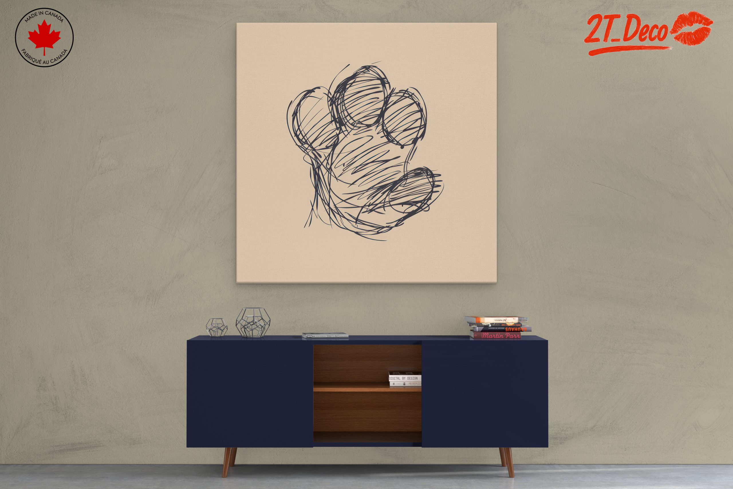 Stylized Paw Illustration for Modern Decor - Image 3