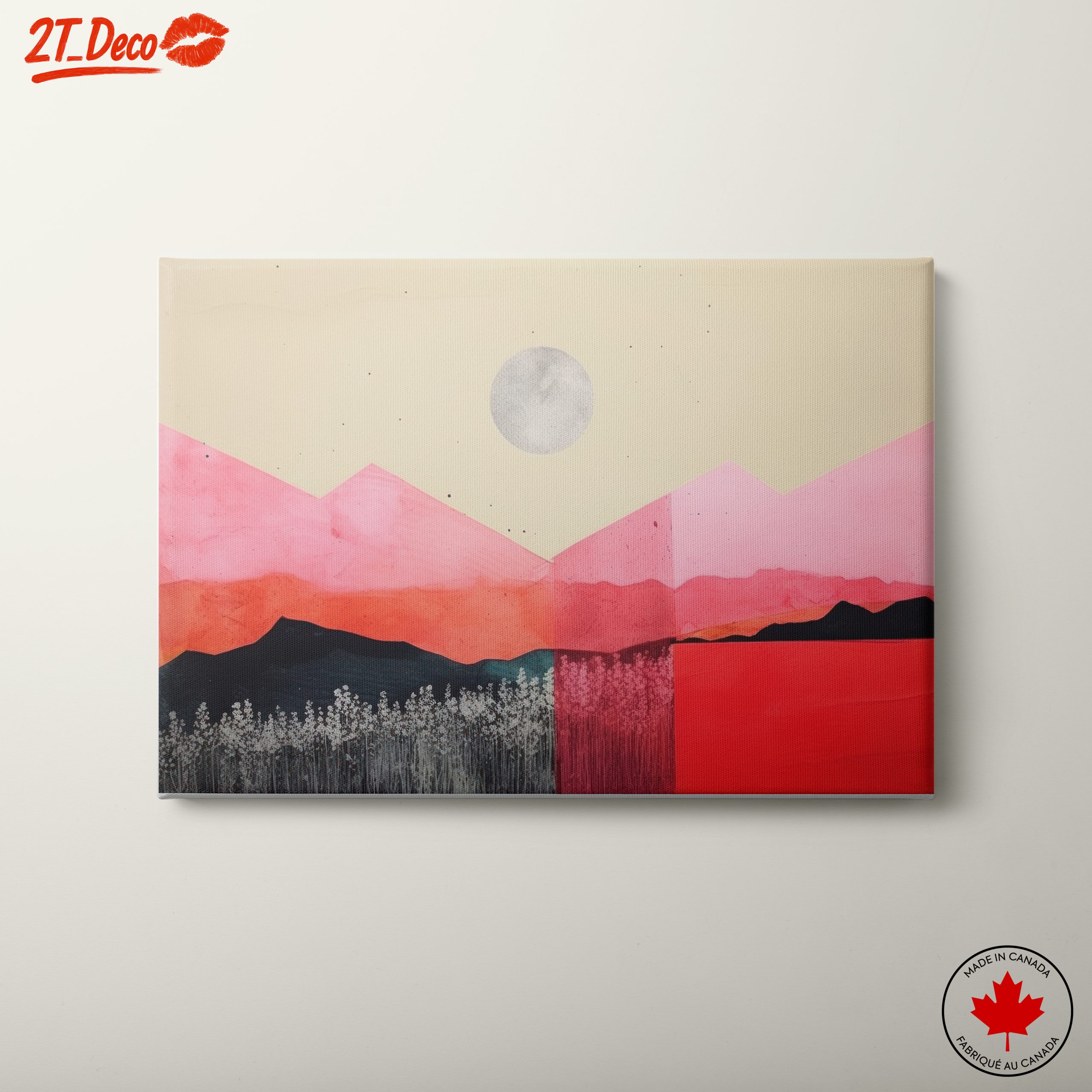 Vibrant Abstract Landscape with Moon