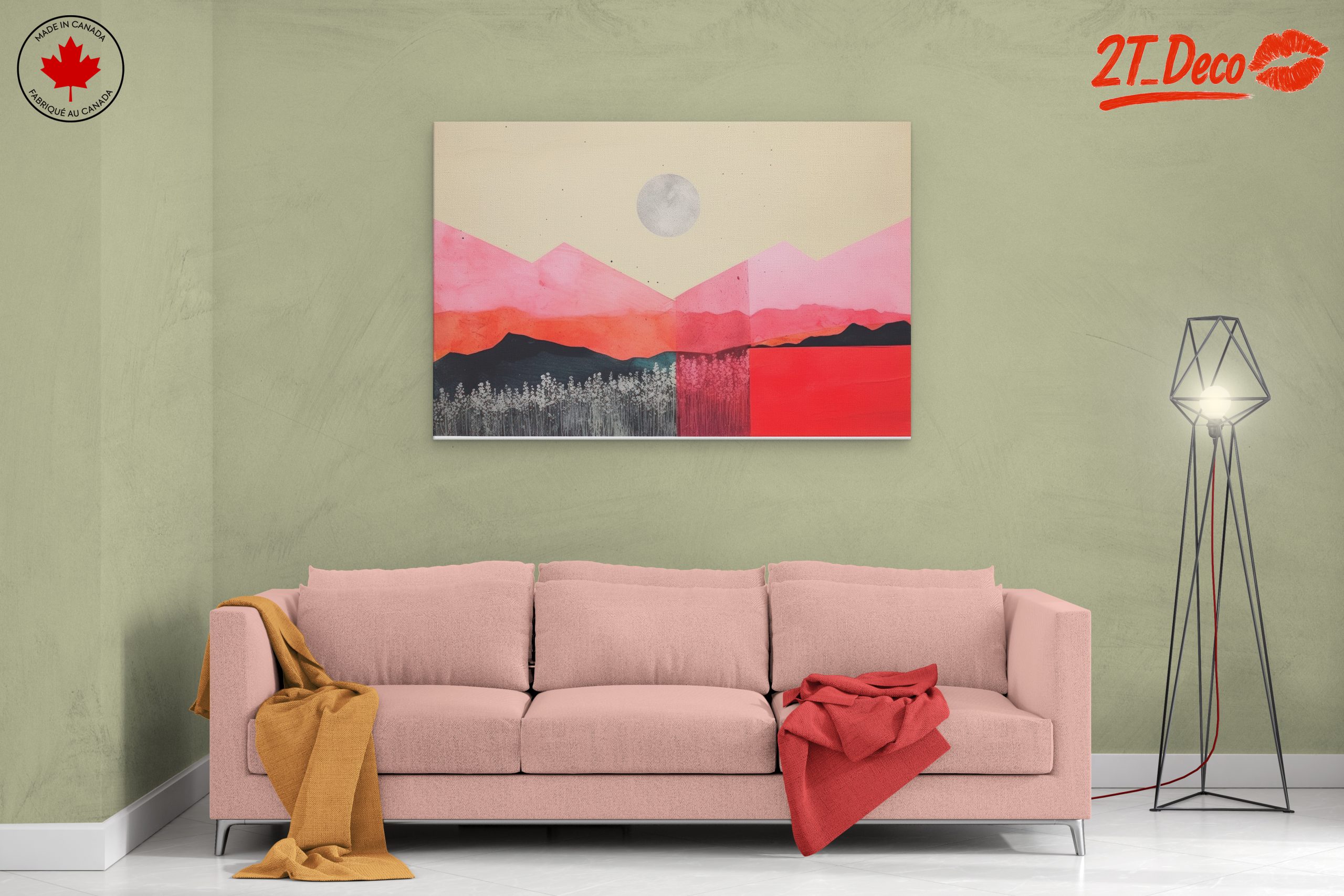 Vibrant Abstract Landscape with Moon - Image 2
