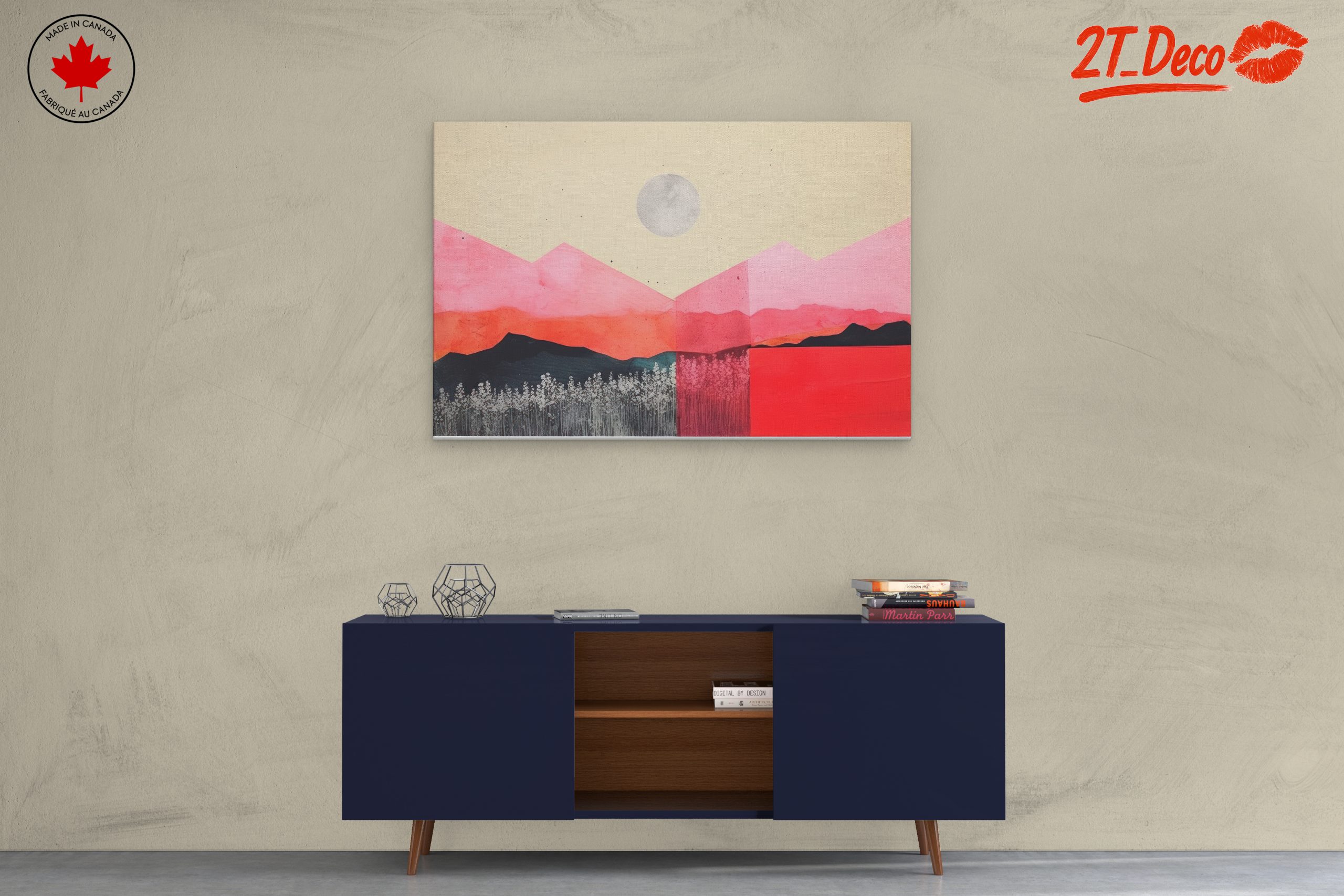 Vibrant Abstract Landscape with Moon - Image 3