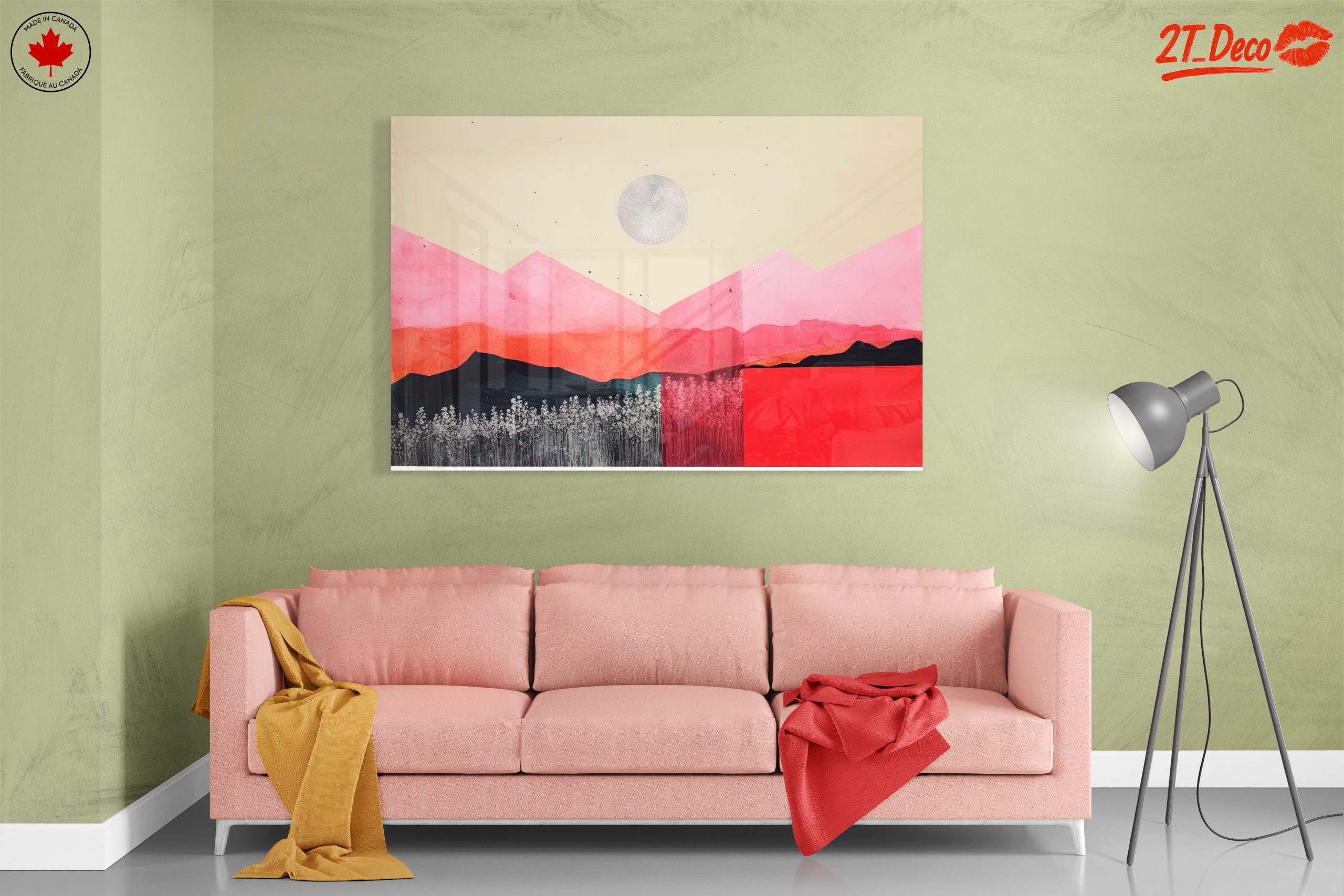 Vibrant Abstract Landscape with Moon - Image 7