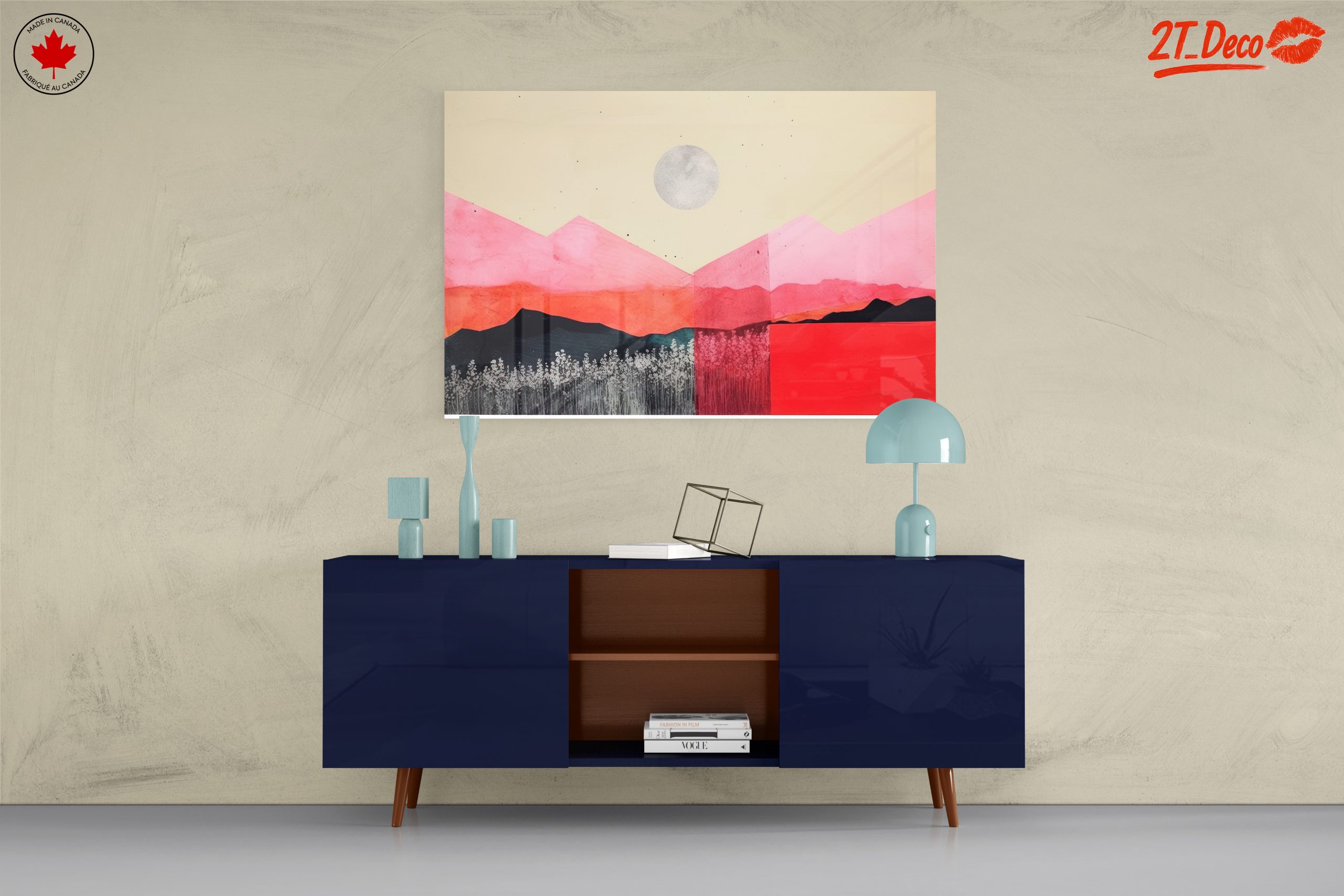 Vibrant Abstract Landscape with Moon - Image 8