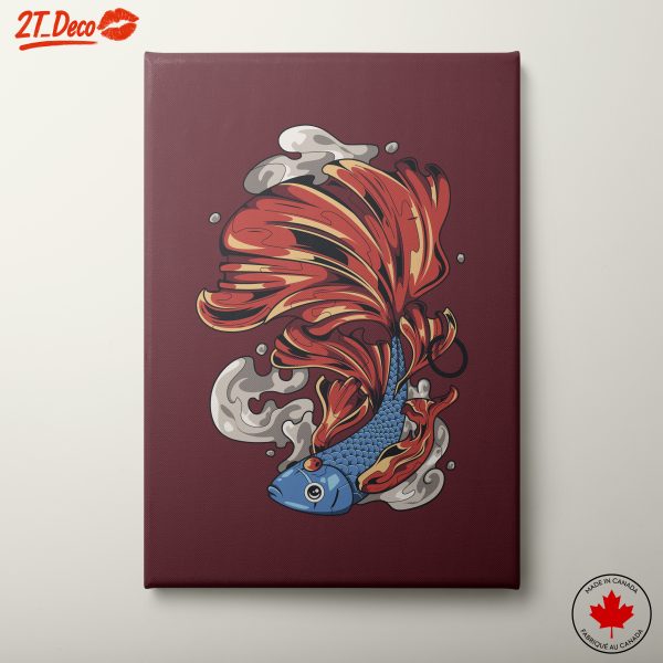Stylized Fish Artwork with Flowing Fins