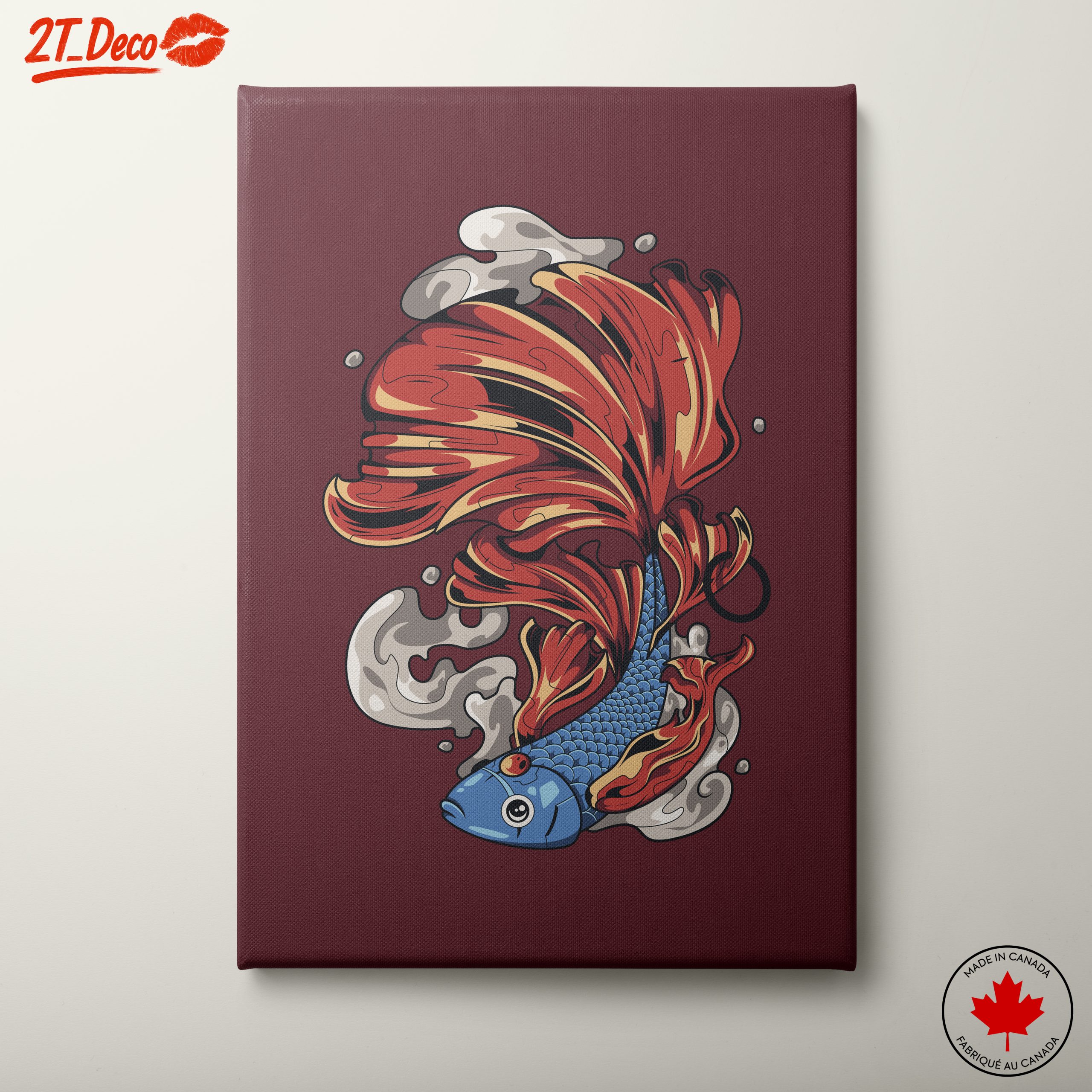 Stylized Fish Artwork with Flowing Fins