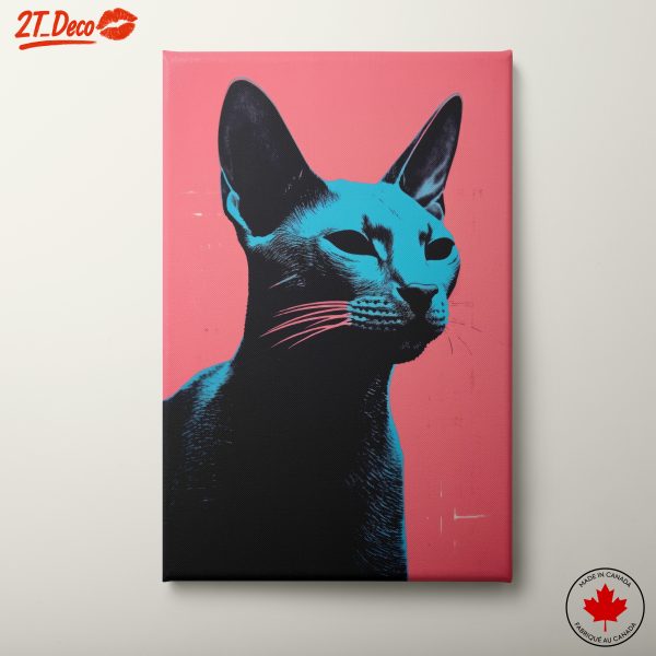 Stylized Cat Artwork in Vibrant Colors