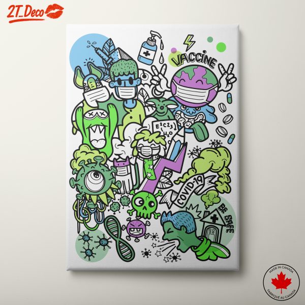 Playful Quirky Art Print Featuring COVID-19 Themes