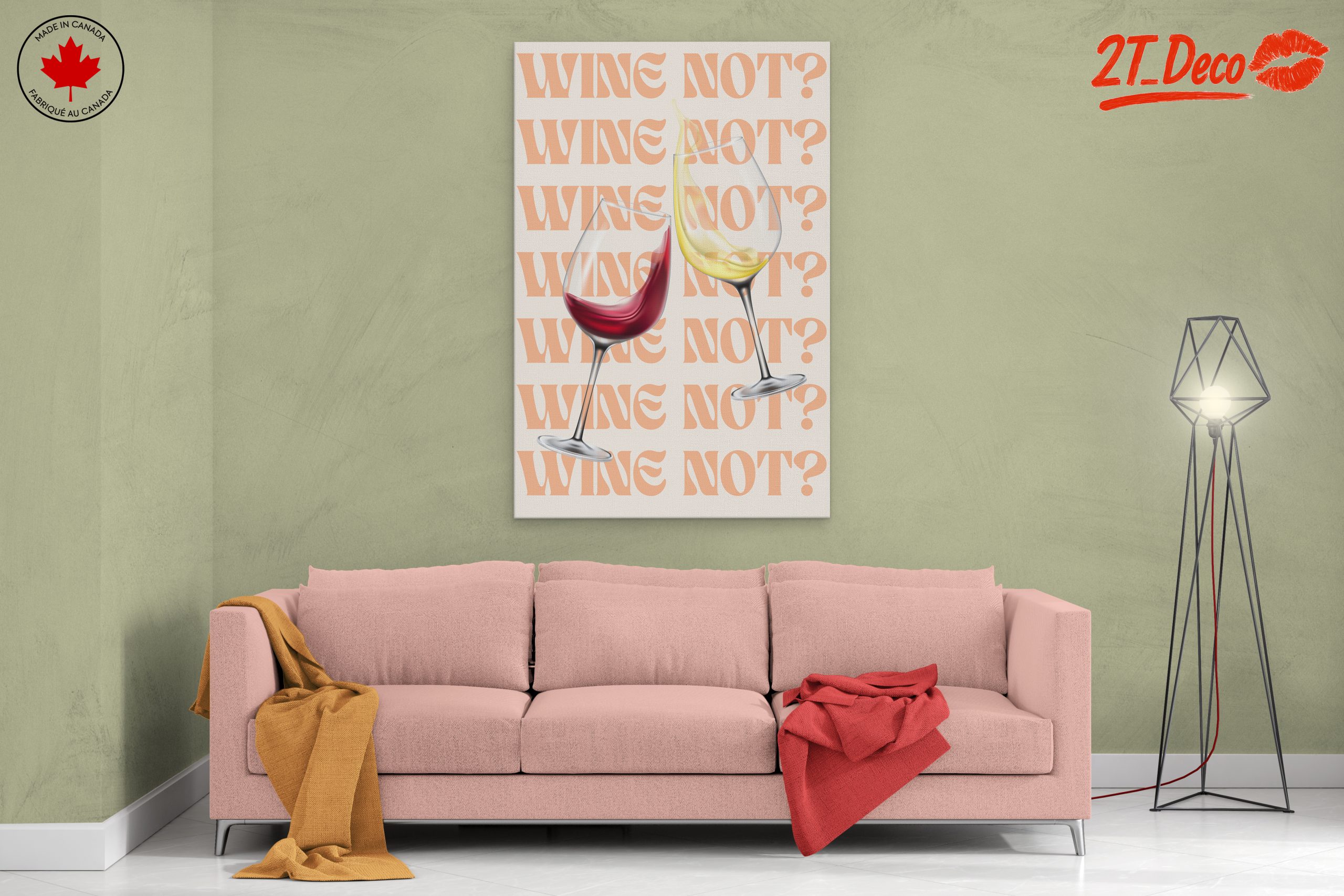 Wine Themed Artwork with Glasses 2 - Image 2