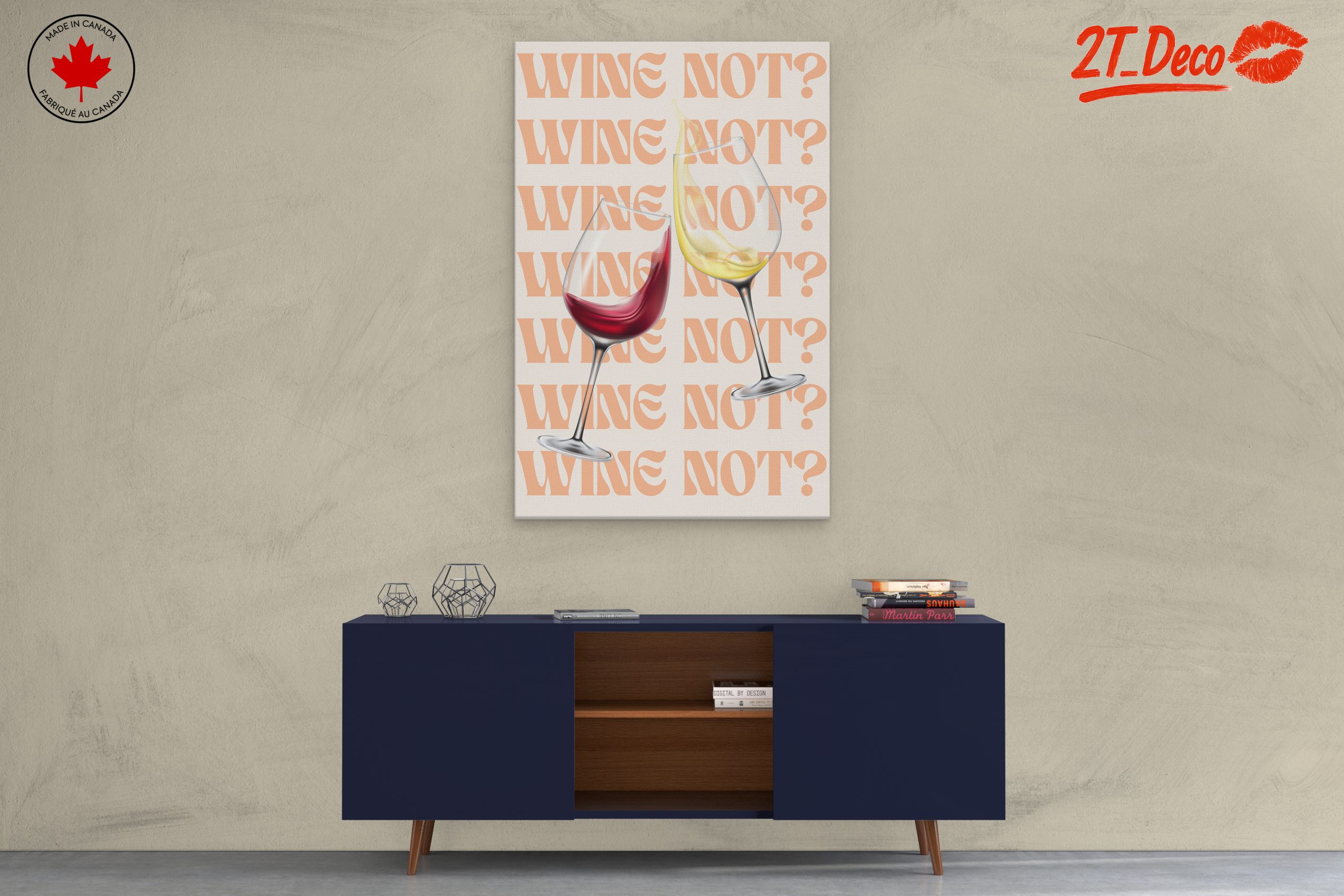 Wine Themed Artwork with Glasses 2 - Image 3