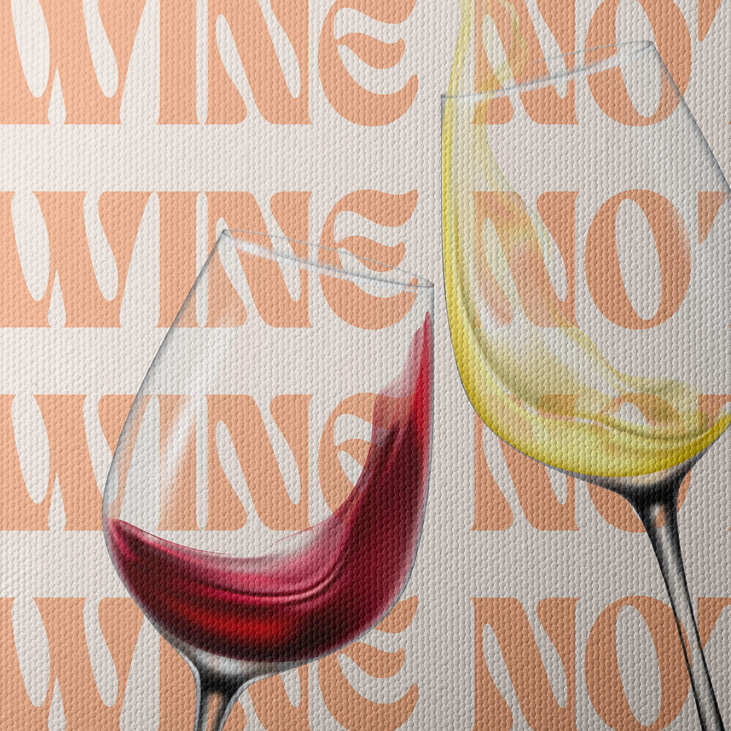 Wine Themed Artwork with Glasses 2 - Image 4