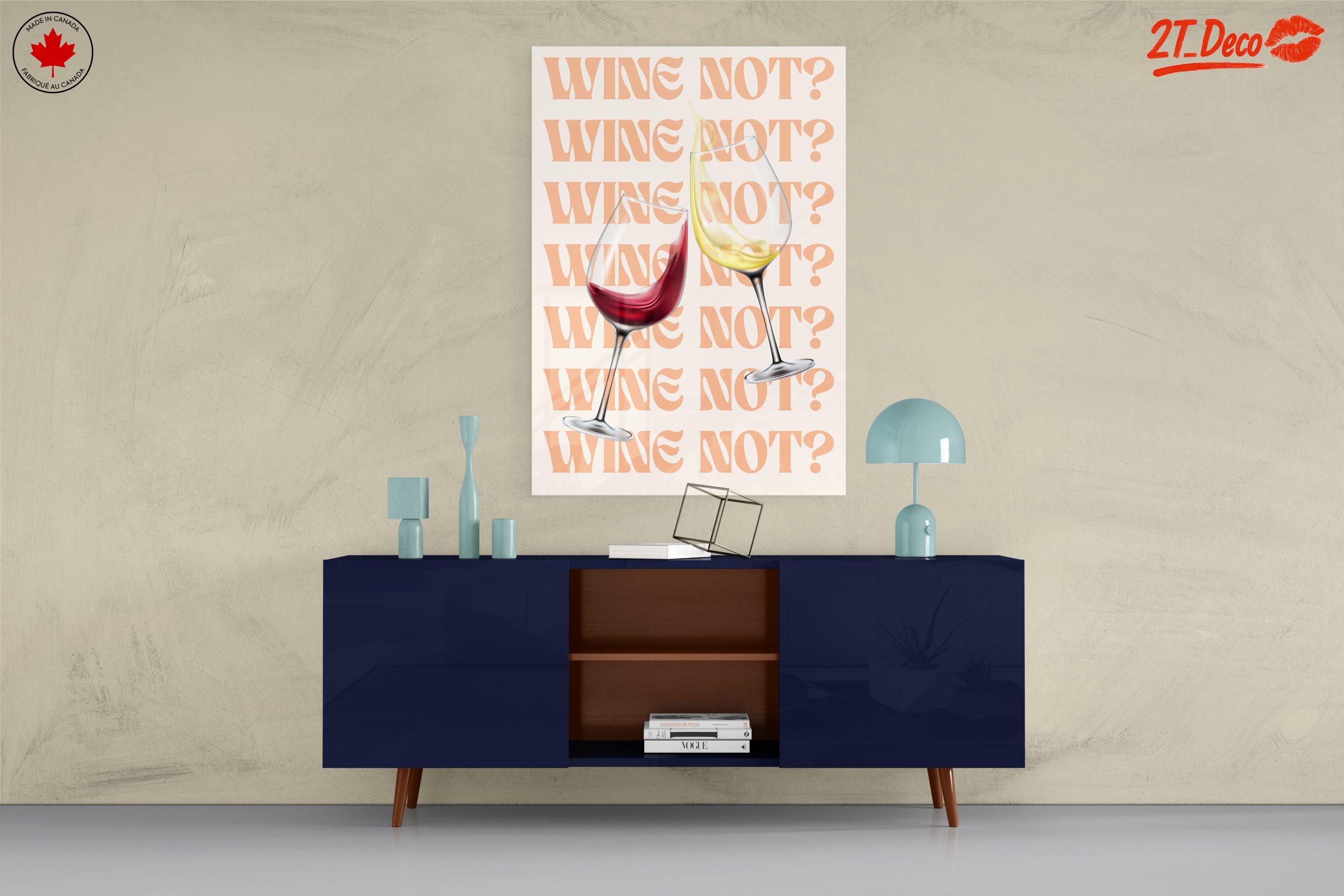 Wine Themed Artwork with Glasses 2 - Image 8