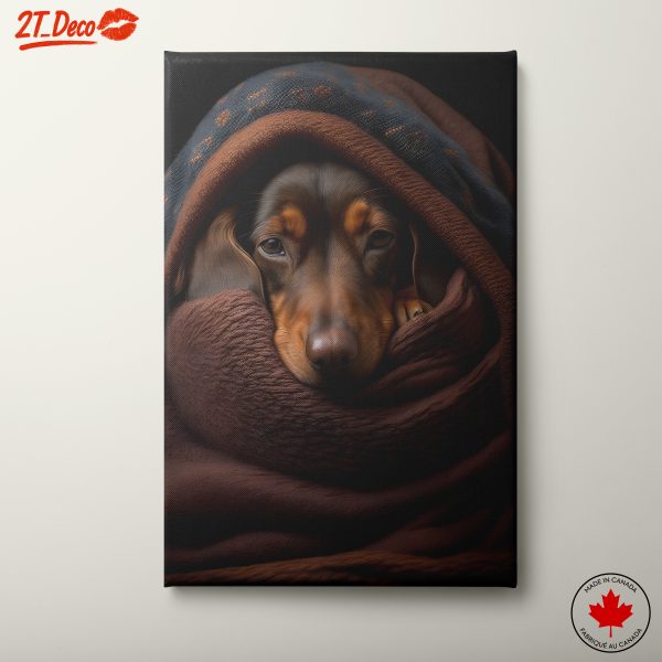 Cozy Wrapped Dog Wall Art