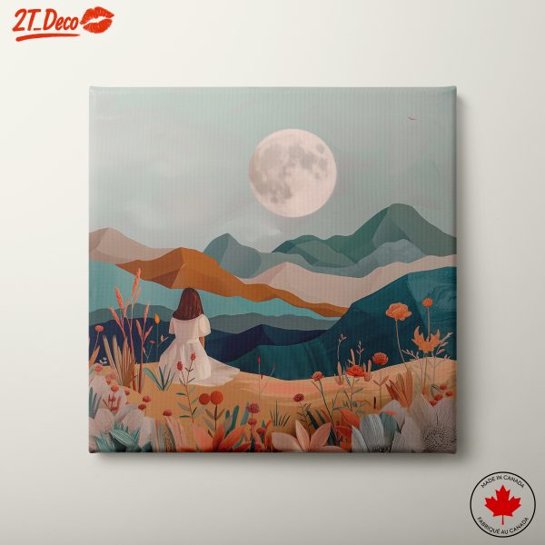 Serene Abstract Landscape with Moon 2