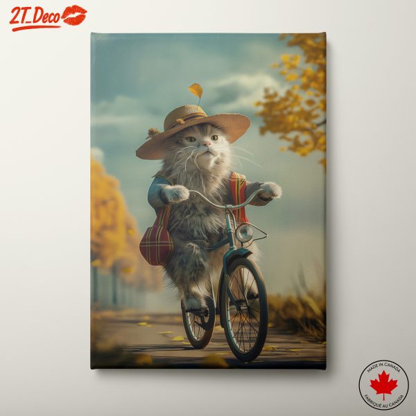 Whimsical Cat Riding a Bicycle 2