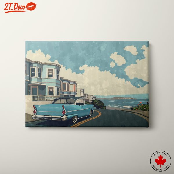 Vintage Coastal Classic Car Art