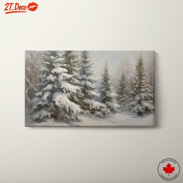 Snowy Evergreen Landscape Art