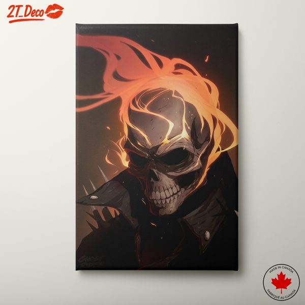 Ghost Rider Portrait with Fiery Details