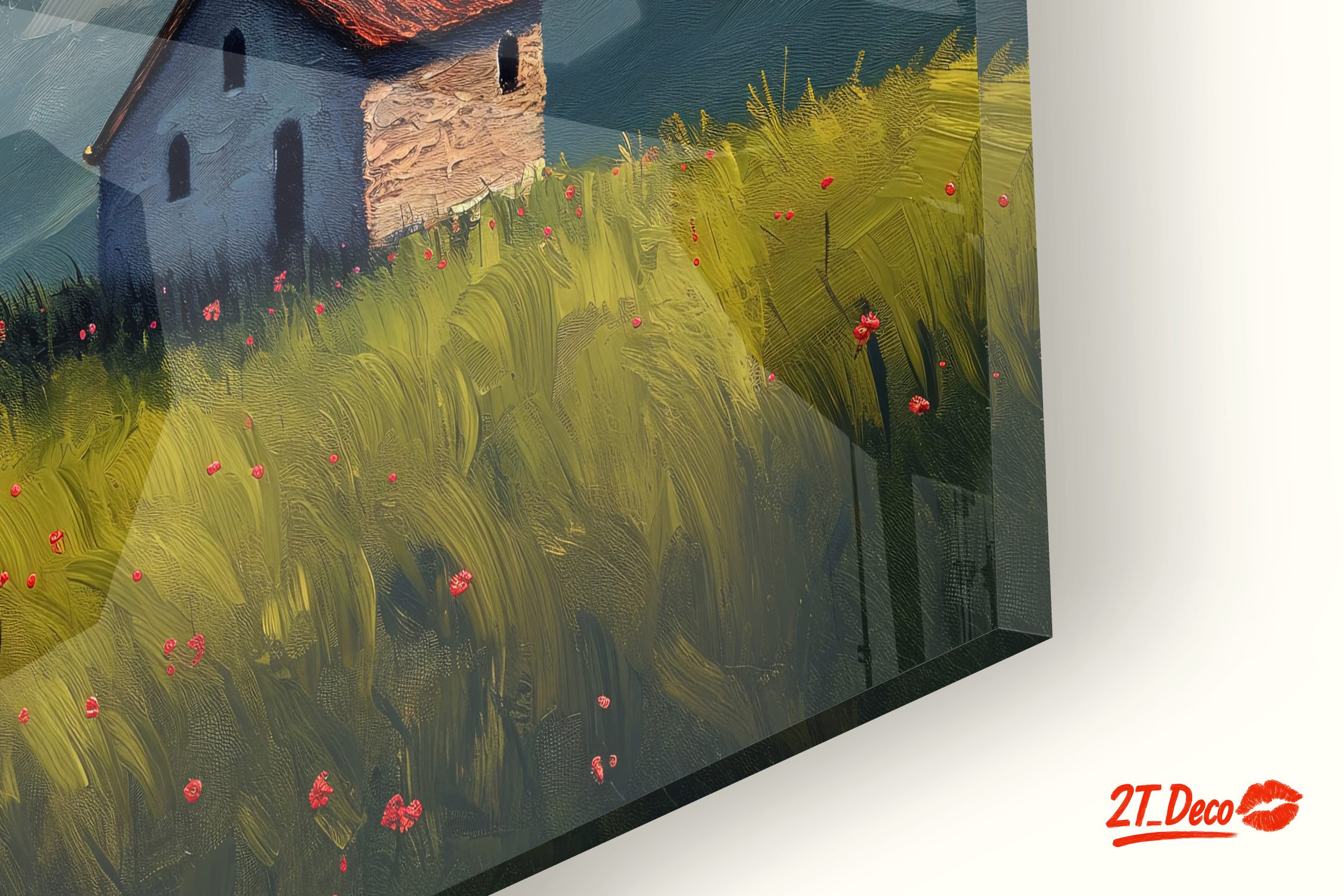 Serene Adventure Landscape with House and Tree - Image 9