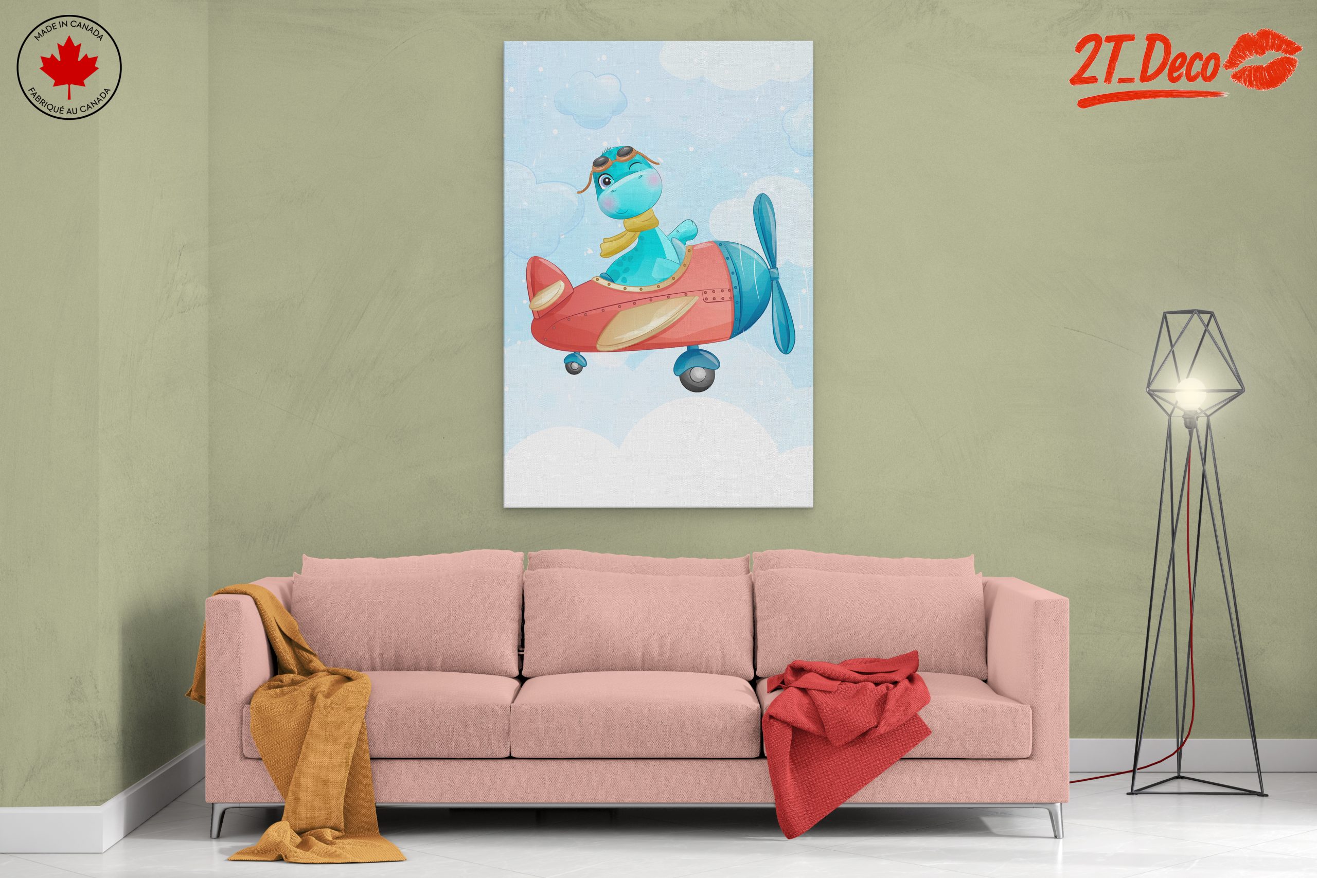 Cute Dinosaur Flying in Airplane - Image 2