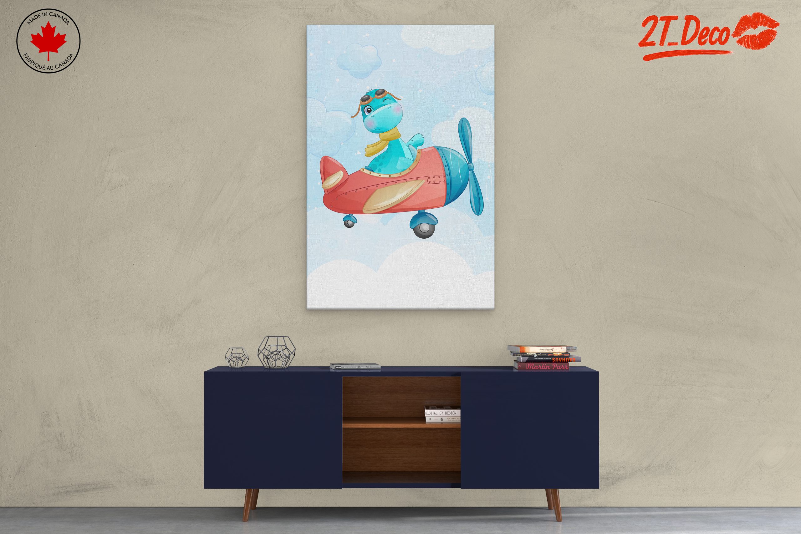 Cute Dinosaur Flying in Airplane - Image 3