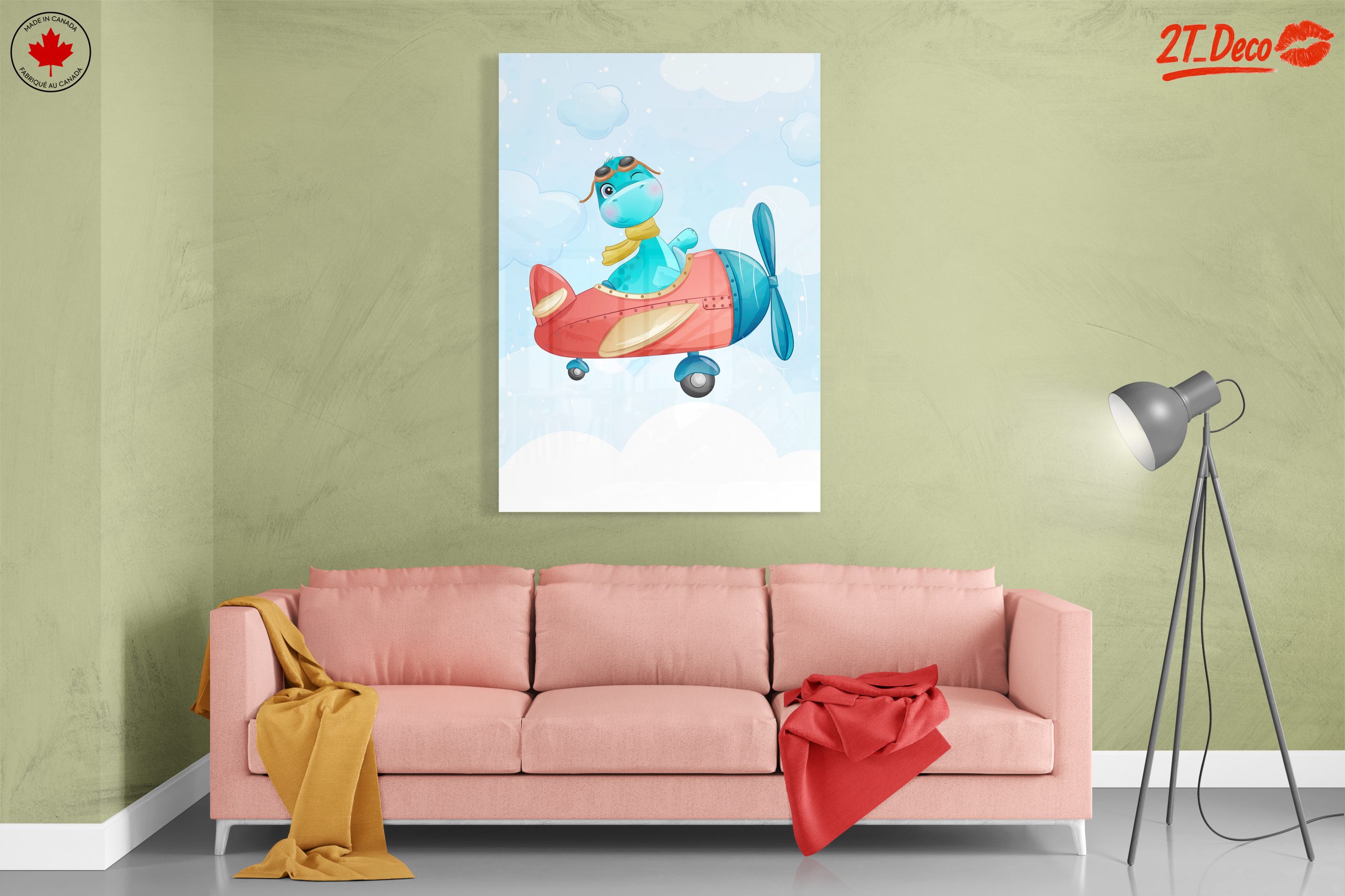 Cute Dinosaur Flying in Airplane - Image 7