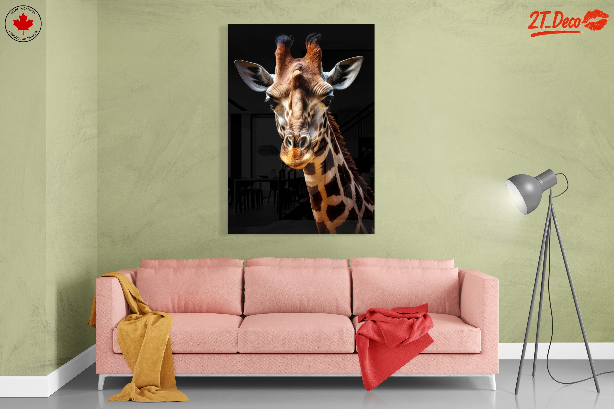 Detailed Giraffe Portrait on Black Background - Image 7