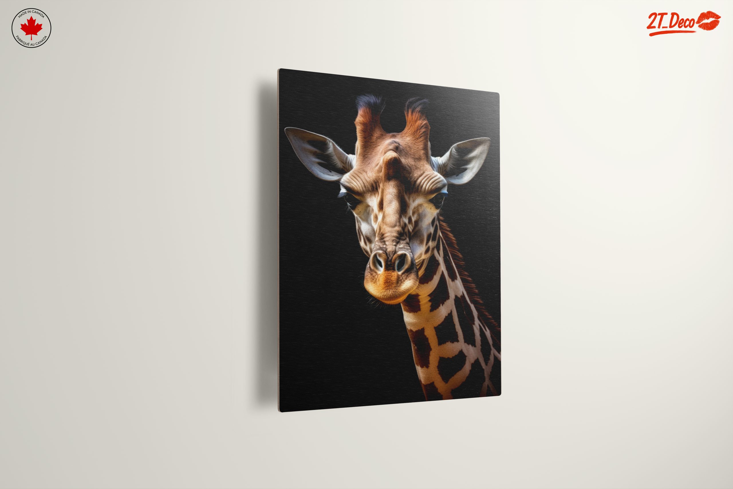 Detailed Giraffe Portrait on Black Background - Image 13