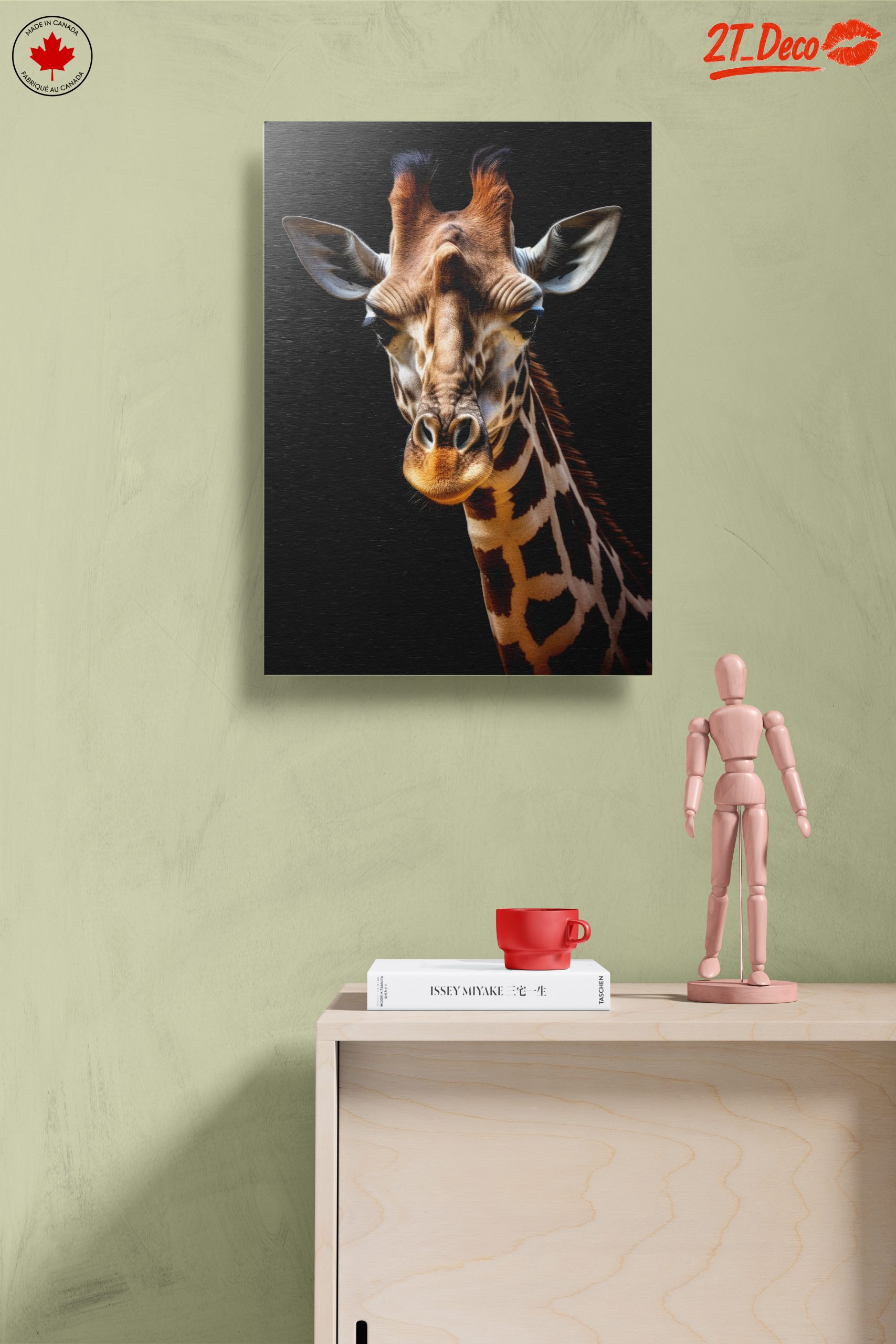 Detailed Giraffe Portrait on Black Background - Image 14