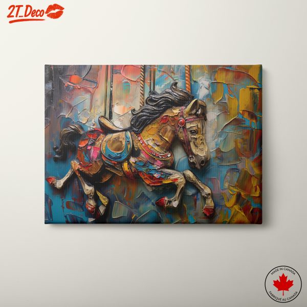 Colorful Carousel Horse Art