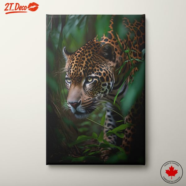 Majestic Leopard Portrait in Lush Greenery