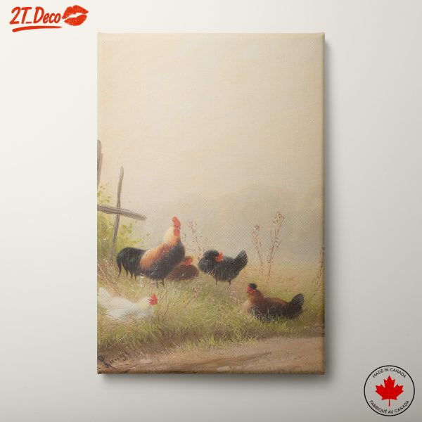 Chickens in a Serene Pastoral Scene
