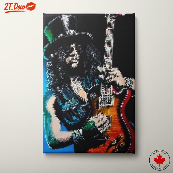 Dynamic Rock Music Artwork Featuring Guitarist