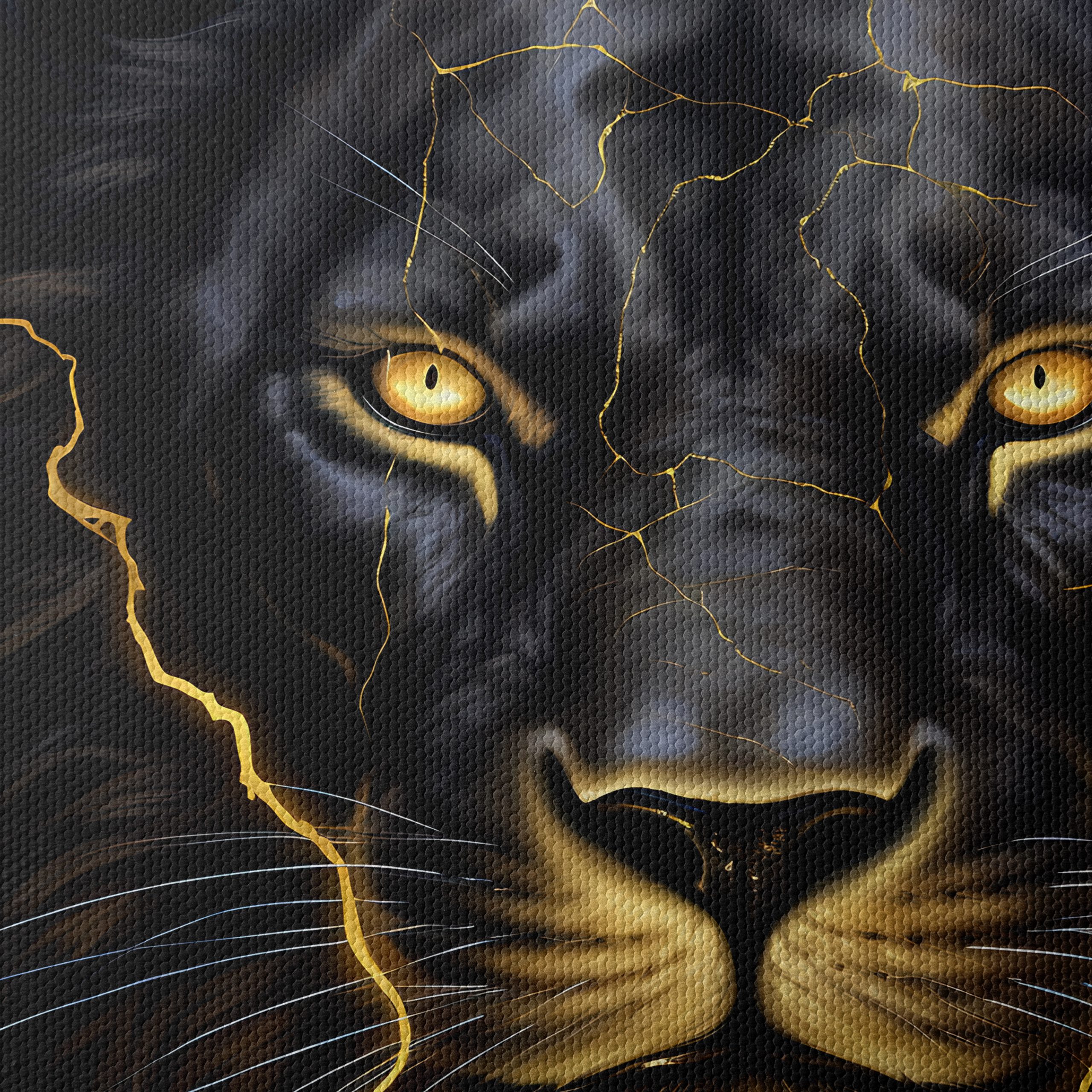Majestic Lion Portrait with Lightning Effects - Image 4