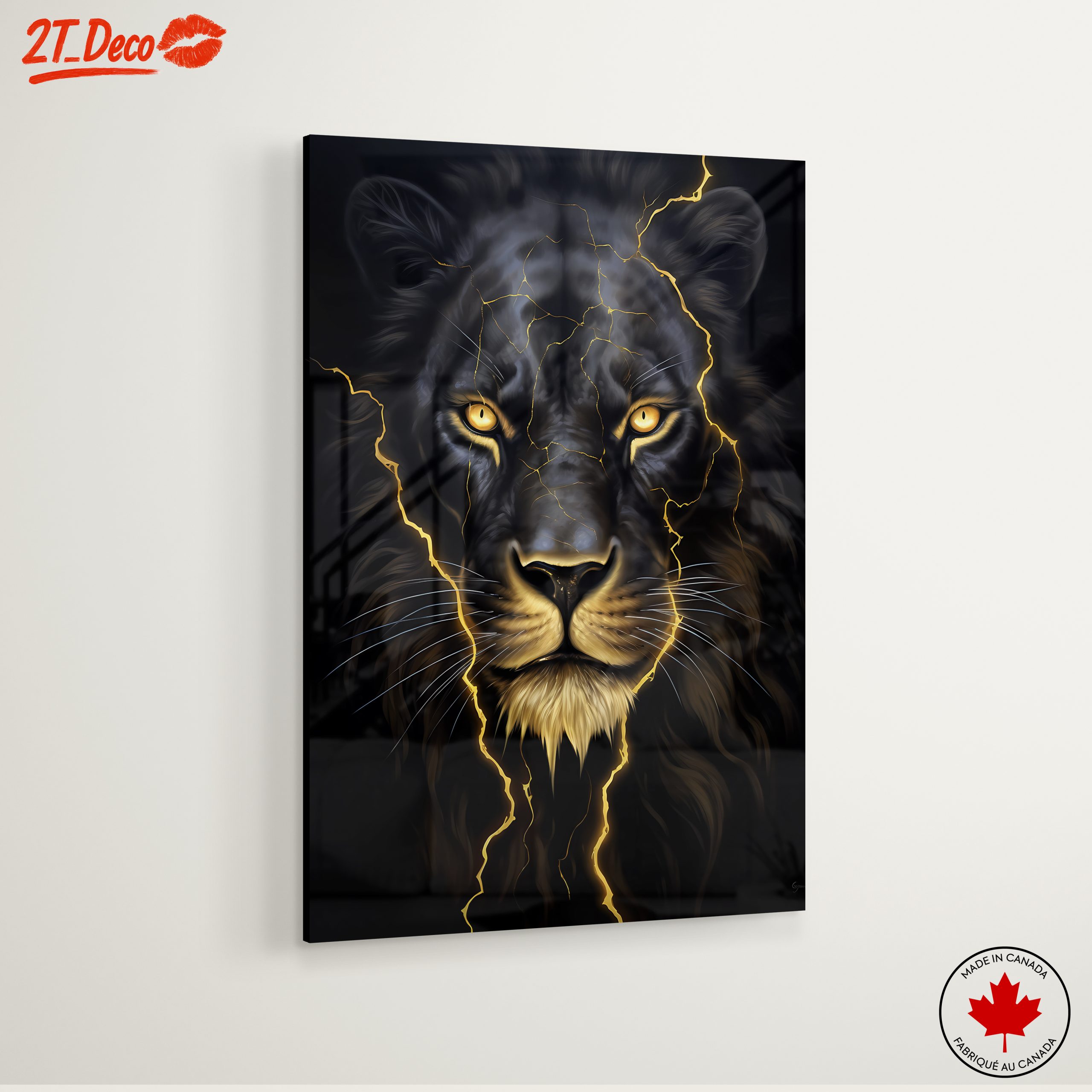 Majestic Lion Portrait with Lightning Effects - Image 6