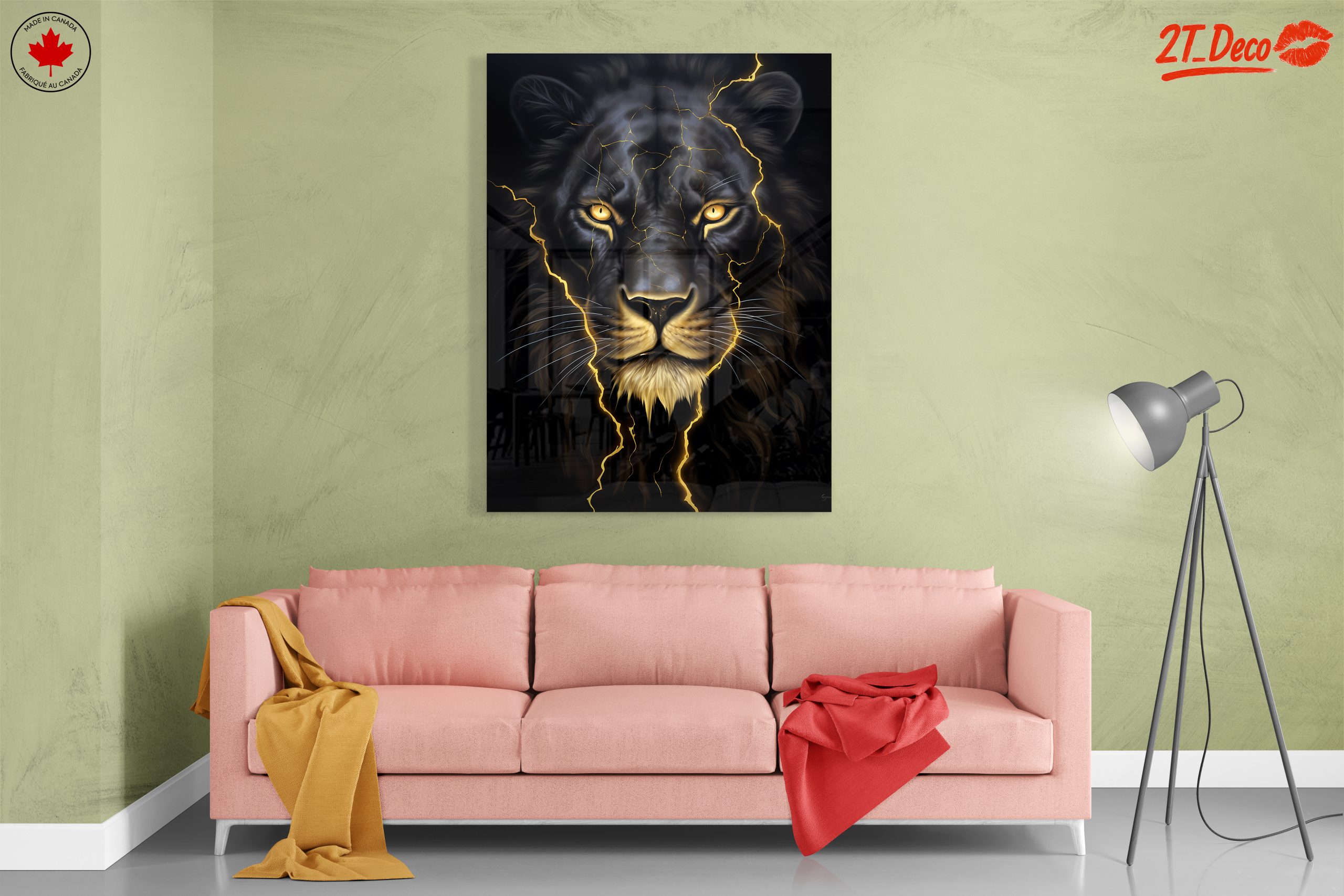 Majestic Lion Portrait with Lightning Effects - Image 7