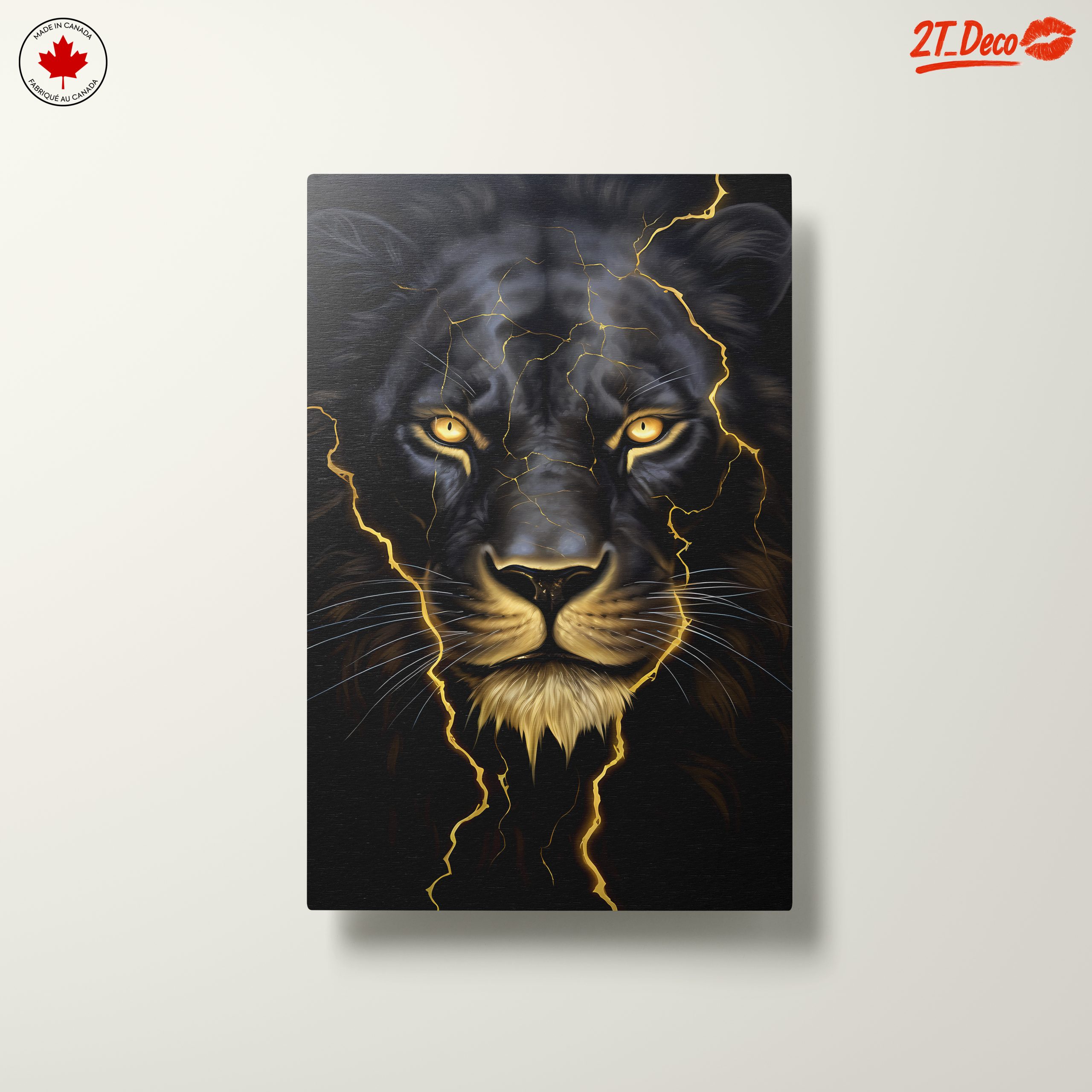Majestic Lion Portrait with Lightning Effects - Image 10