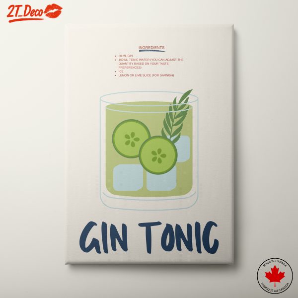 Refreshing Gin Tonic Cocktail Recipe Art
