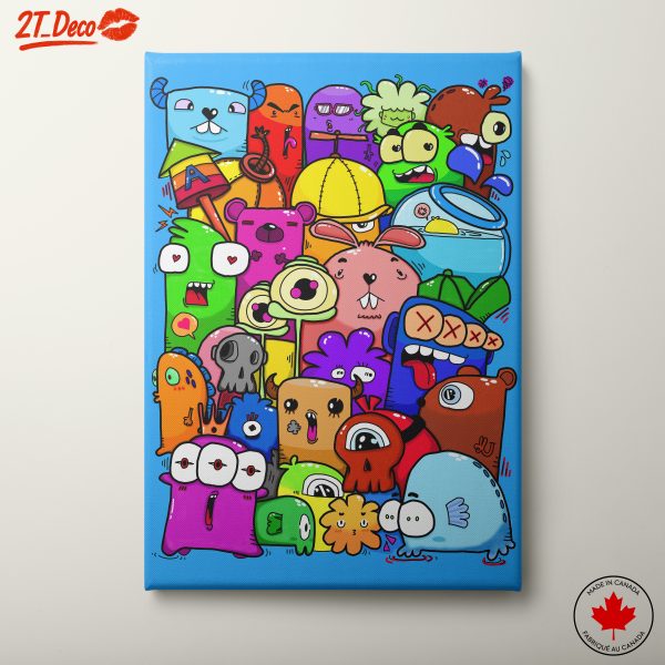 Playful Colorful Cartoon Characters Art