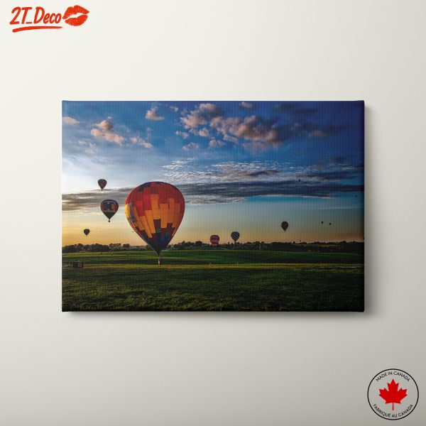 Colorful Hot Air Balloons in a Scenic Sunset