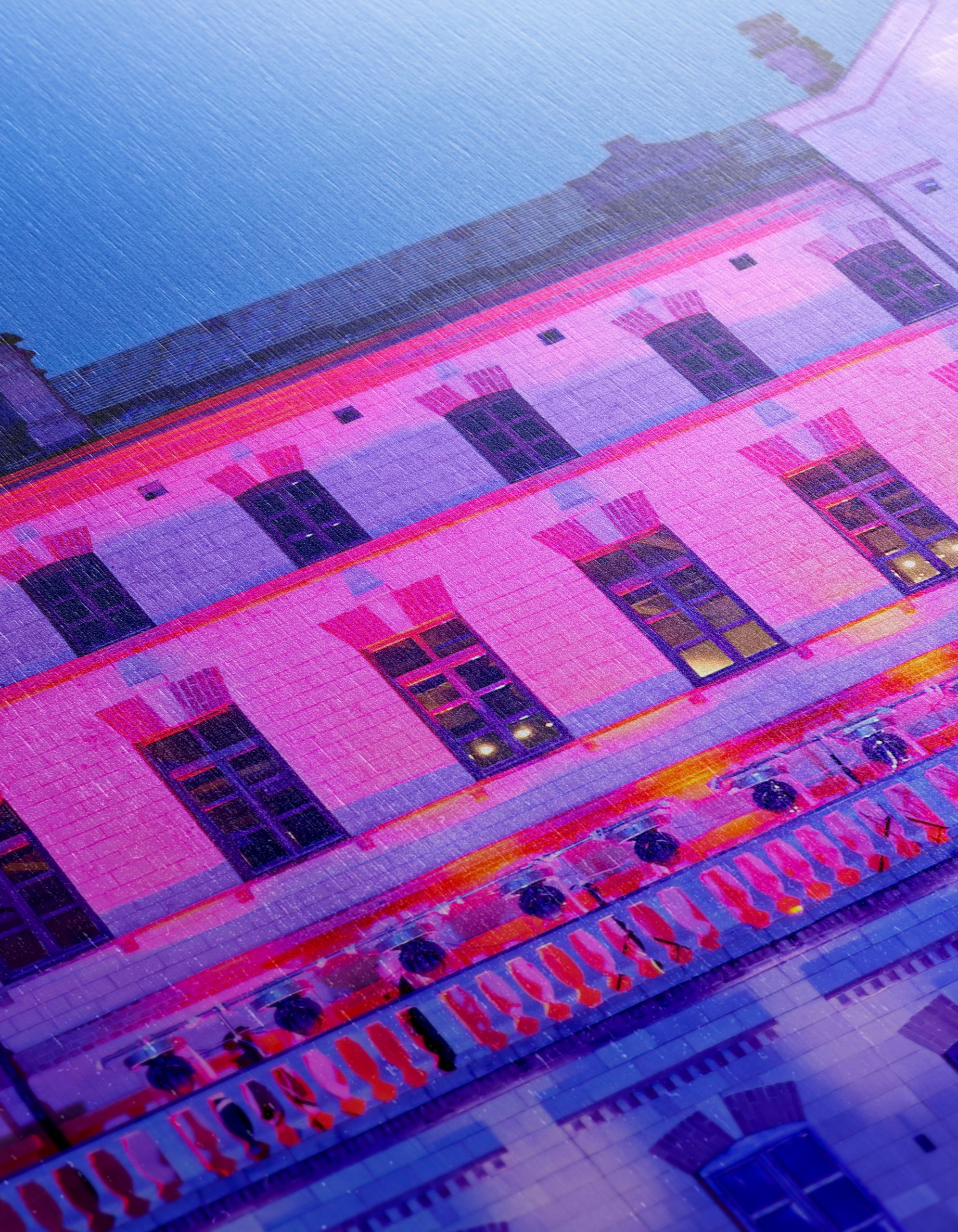 Illuminated Urban Building at Dusk - Image 12