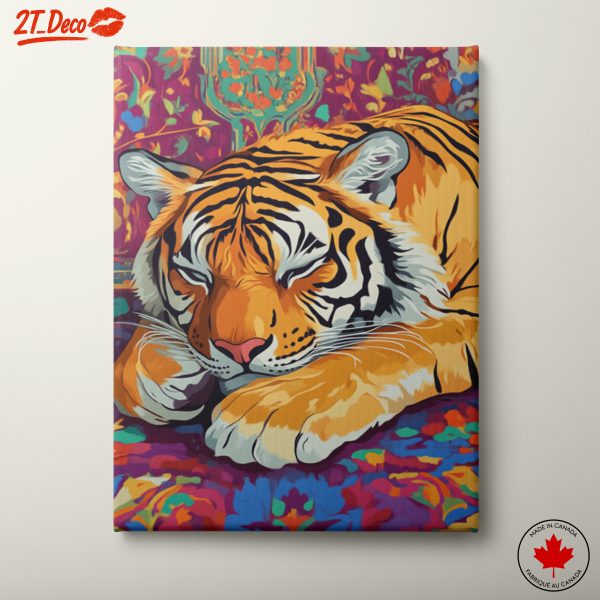 Vibrant Tiger Art on Colorful Background