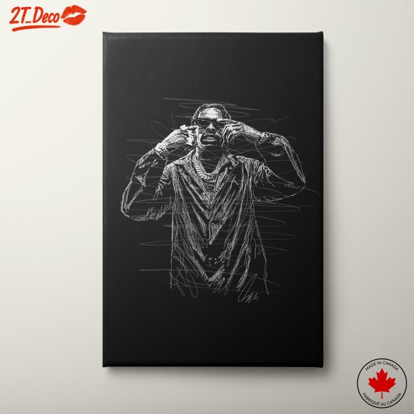 Stylized Contemporary Music Art of a Hip Hop Artist