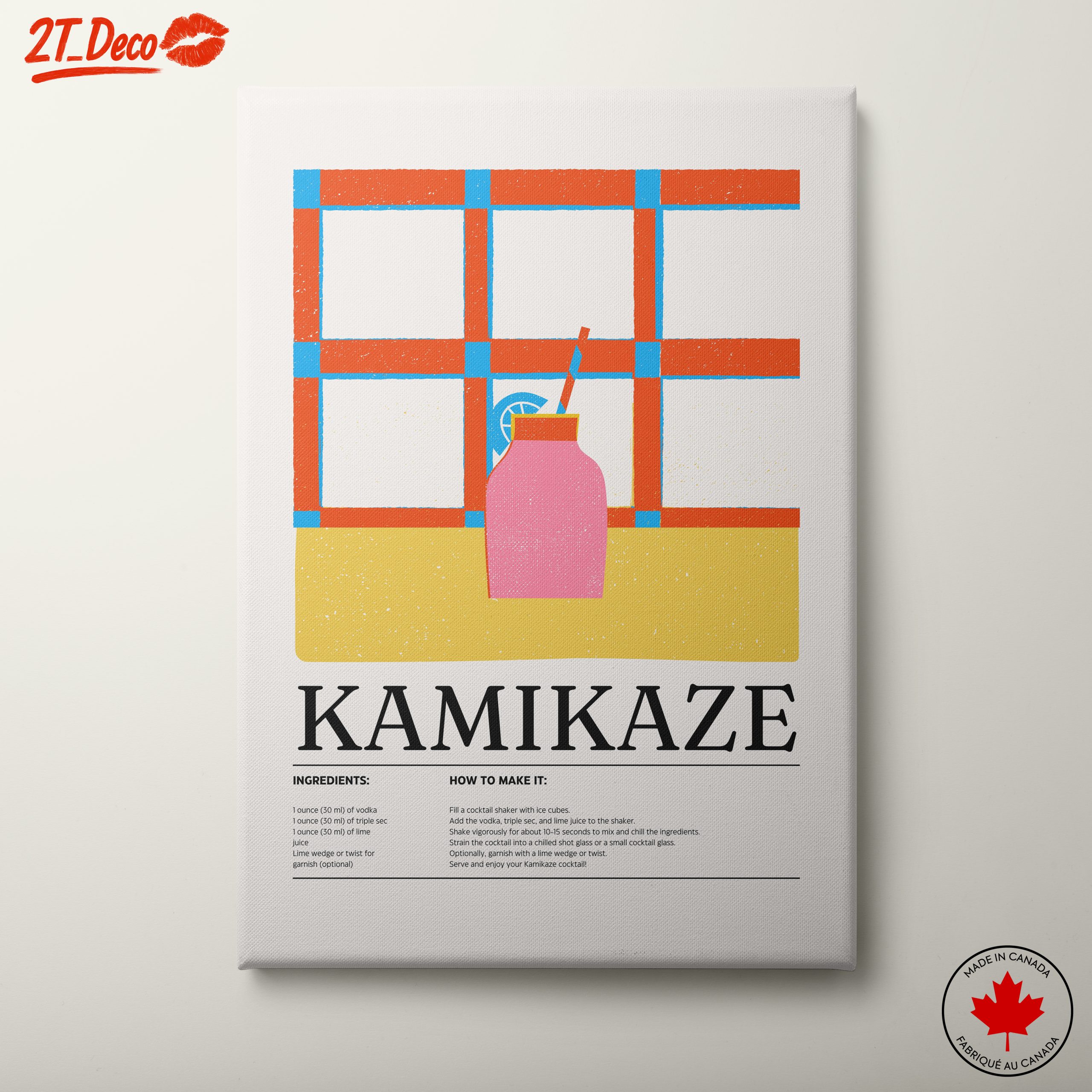 Whimsical Kamikaze Cocktail Illustration
