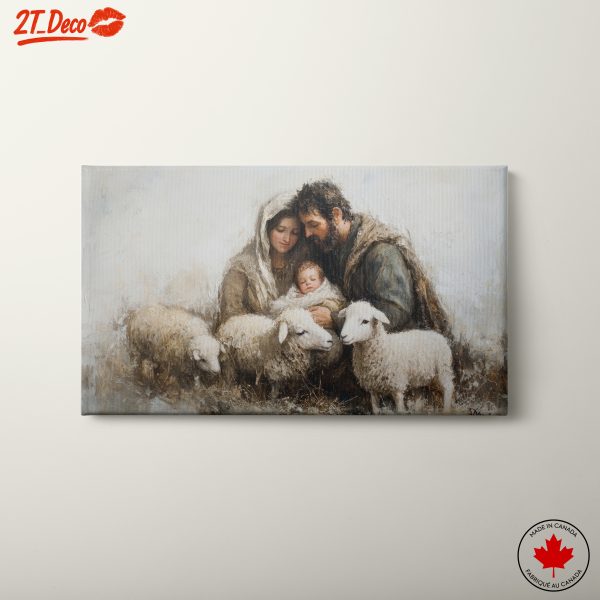 Family Embracing Peaceful Sheep Art