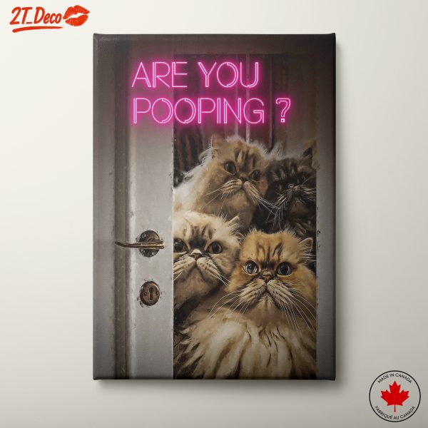Funny Cats Behind the Door Art