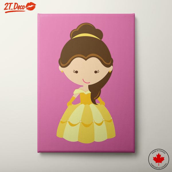 Stylized Cartoon Character in Yellow Dress