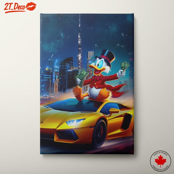 Scrooge McDuck Riding a Sports Car
