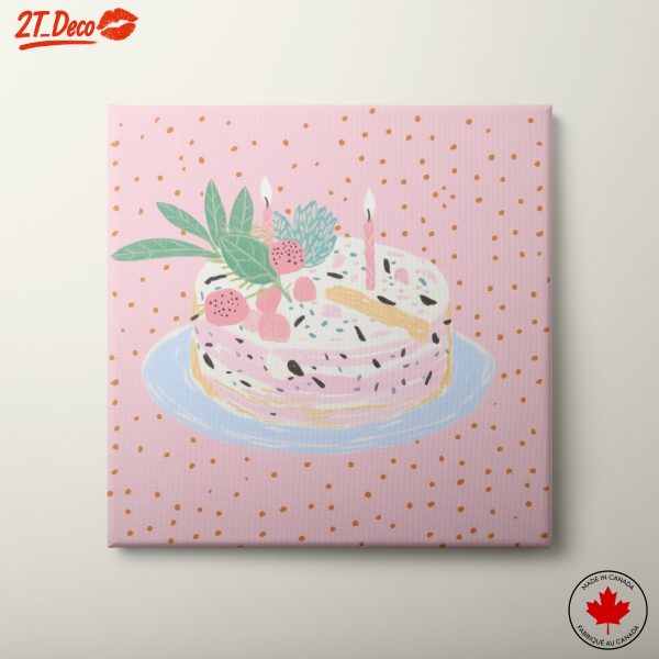 Whimsical Cake Illustration with Candles