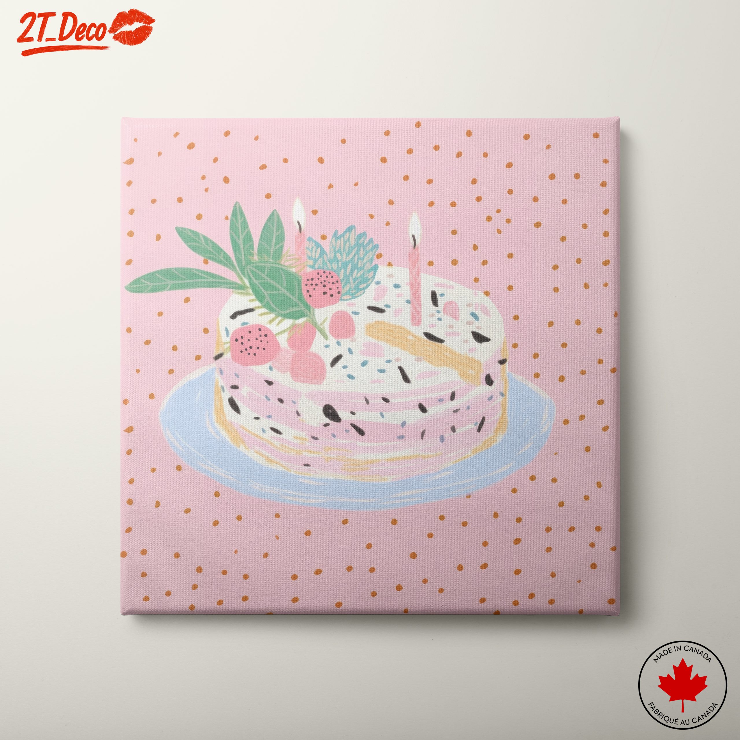 Whimsical Cake Illustration with Candles