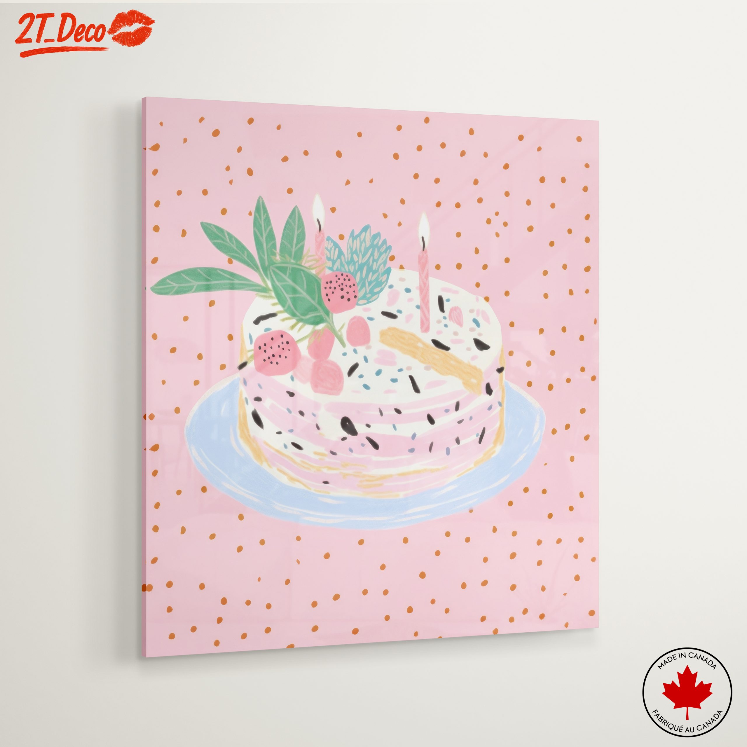 Whimsical Cake Illustration with Candles - Image 6